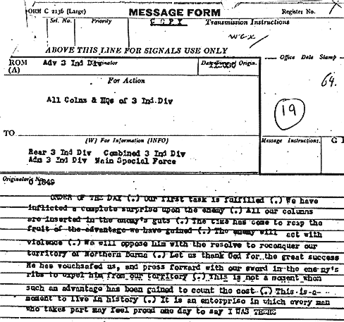 Wingate's Order of the Day 13th March 1944